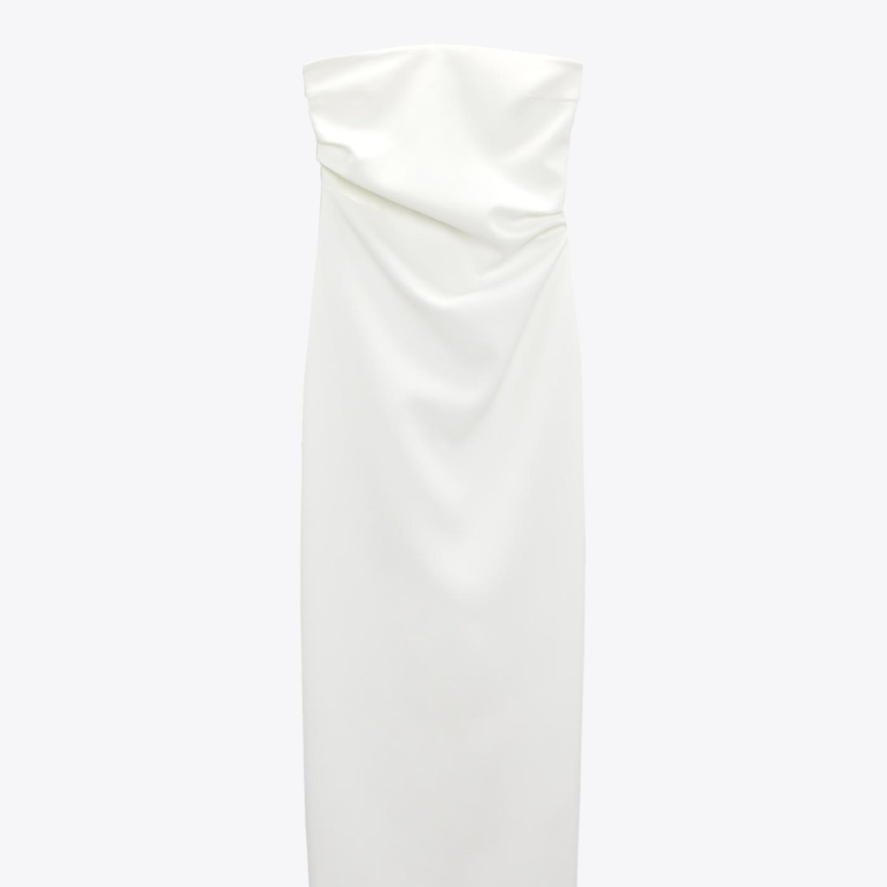 White Midi Strapless Dress